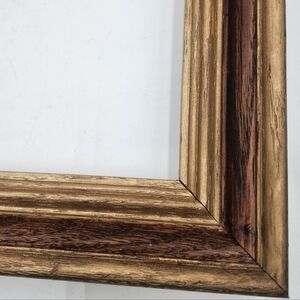 Vintage Frame wood 8x10 wall art oak, gold border